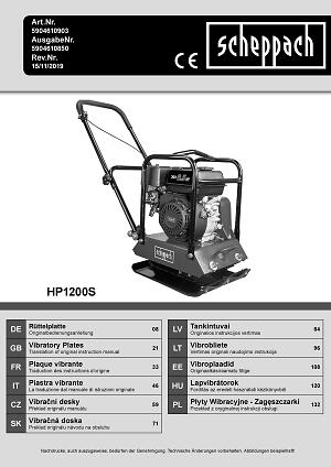 Carburateur De Remplacement Pour Plaque Vibrante Scheppach HP1200S HP2200S HP2500S - Neuf