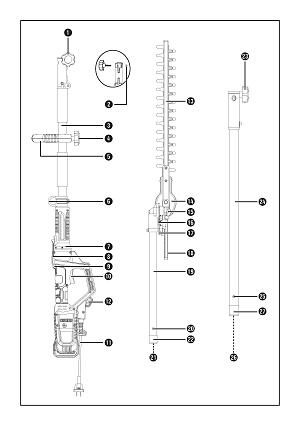 Pièces perche taille haie manche long électrique 900w Parkside PHSL900B4