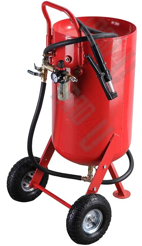 Sableuse Mobile Complète Avec Aspirateur Intégré 106L - Idéale Décapage Intérieur/Extérieur, Nécessite Compresseur 3CV
