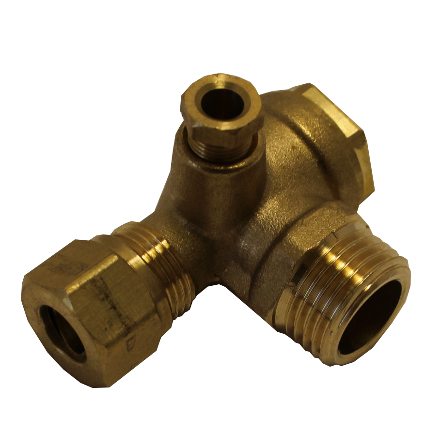 Clapet Anti-Retour Compresseur D'Air 3 Ports En Laiton 90° – 20x14x10 Mm – Valve De Rechange Robuste
