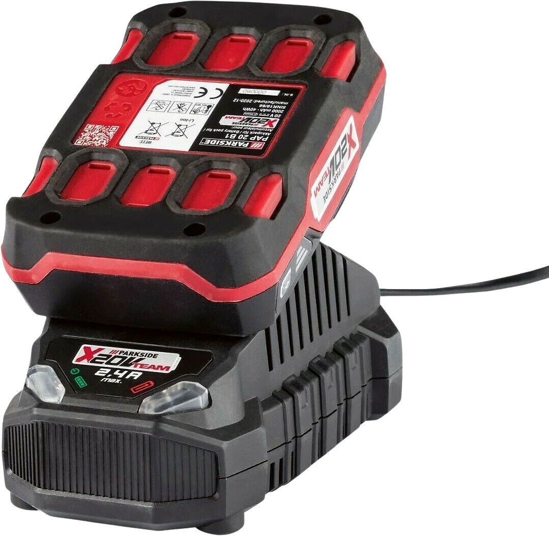 Batterie PARKSIDE 20V 2Ah + Chargeur Original – Pour Outils X20 TEAM PACK, Neuve