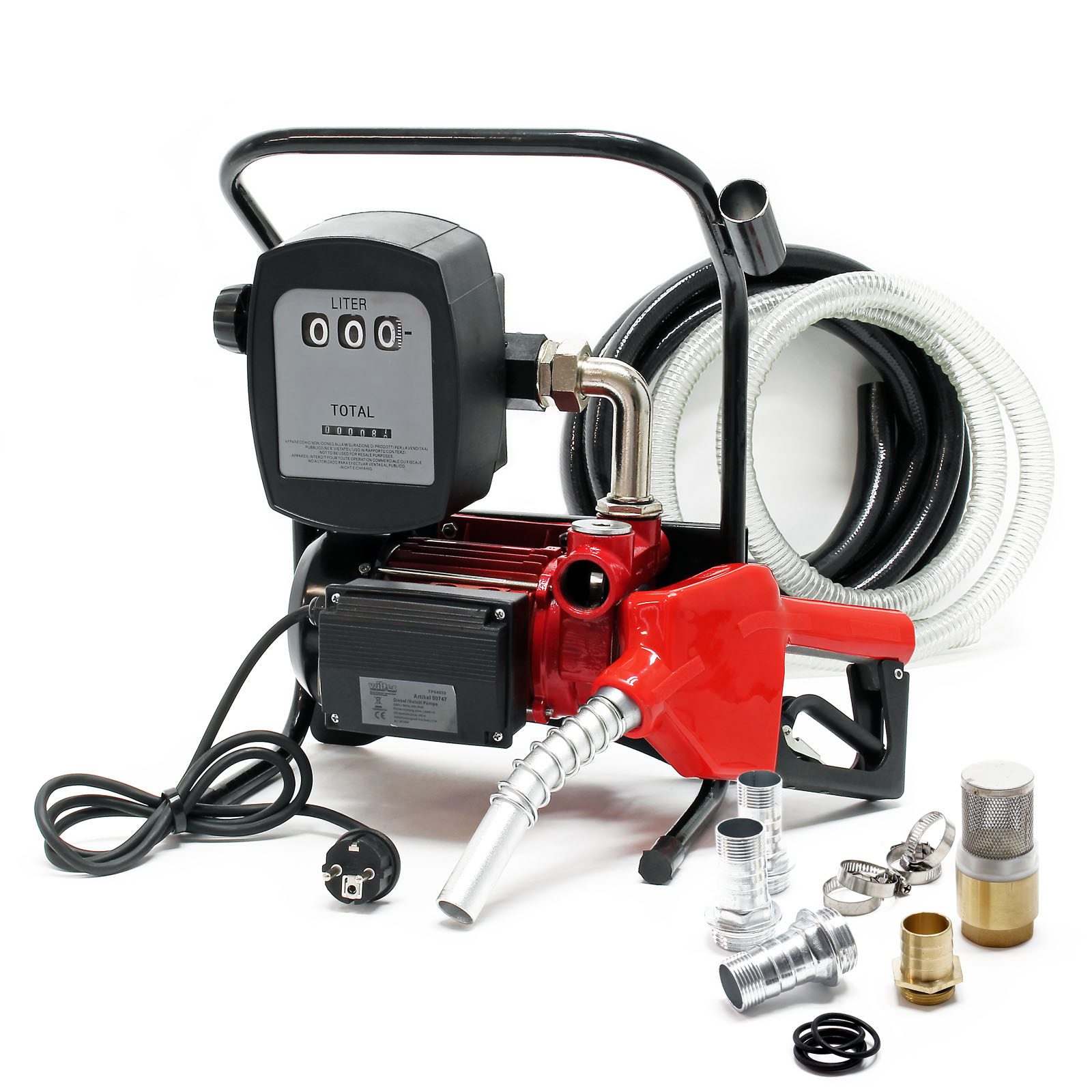 Pompe Diesel Automatique 230V 50L/min Avec Débitmètre - Pompe à Fioul Électrique Auto-Aspirante