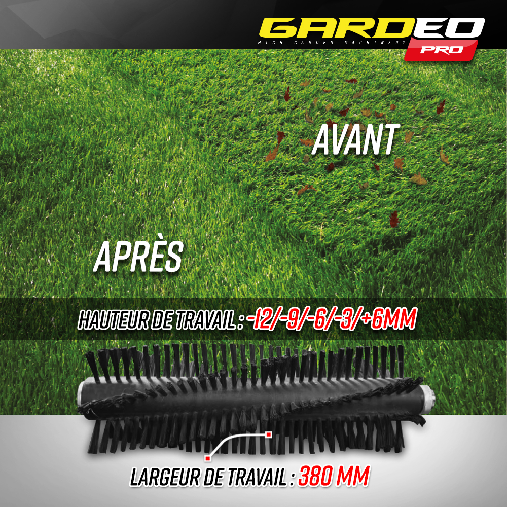 Balai peigne avec manche pour nettoyer le gazon synthétique 45 x h